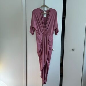 High low wrap dress